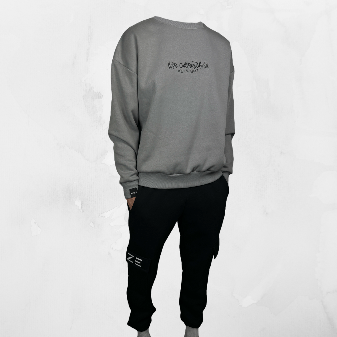 Dope Conversations Grey Sweatshirt - Maze Streetwear