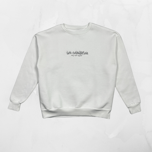 Dope Conversations White Sweatshirt - Maze Streetwear